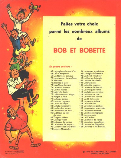 Verso de l'album Bob et Bobette Tome 127 Le Castel de Cognedur