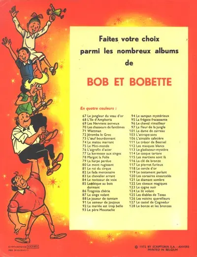 Verso de l'album Bob et Bobette Tome 127 Le Castel de Cognedur