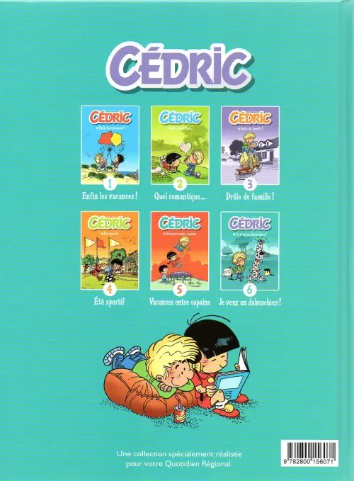 Verso de l'album Cédric Albums publicitaires Je veux un dalmachien !