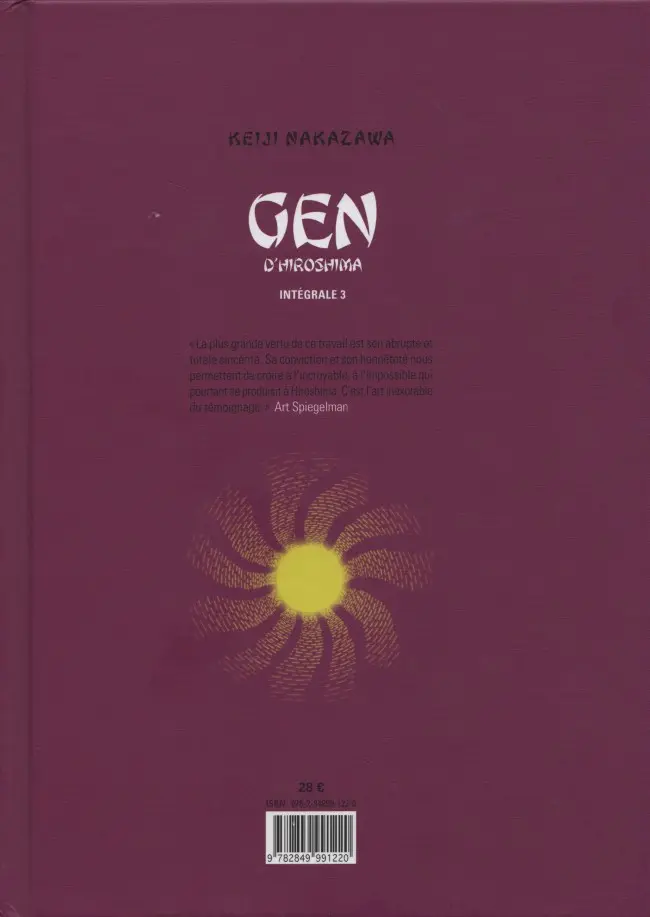 Verso de l'album Gen d'Hiroshima Intégrale 3
