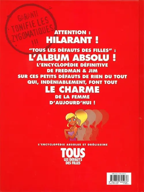 Verso de l'album Jim et ses copains Tous les défauts des filles
