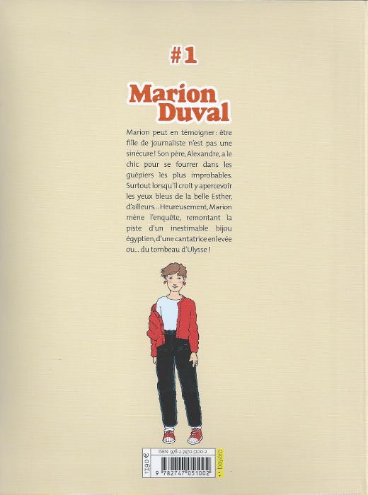Verso de l'album Marion Duval #1 Marion Duval et le scarabée bleu - Rapt à l'Opéra - Attaque à Ithaque