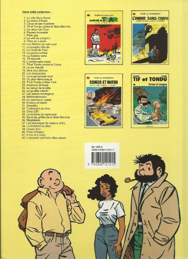 Verso de l'album Tif et Tondu Tome 42 L'assassin des trois villes sœurs