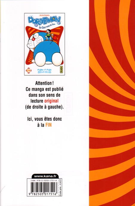 Verso de l'album Doraemon, le Chat venu du futur Tome 24