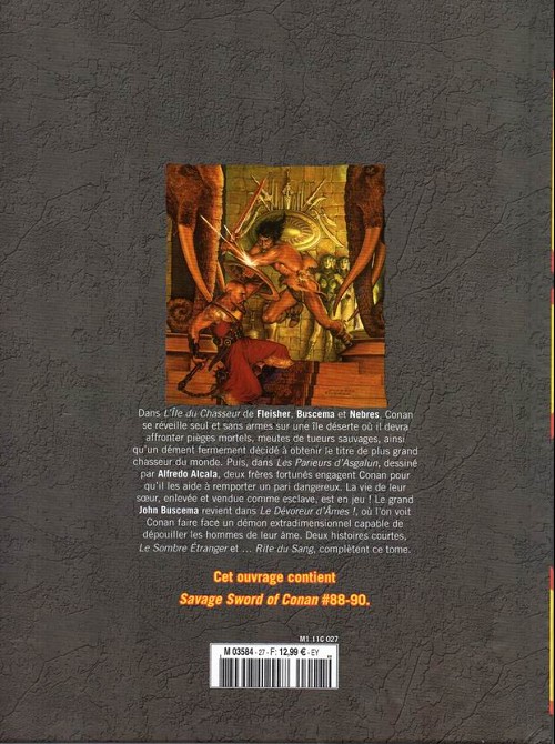 Verso de l'album The Savage Sword of Conan - La Collection Tome 27 L'ile du chasseur