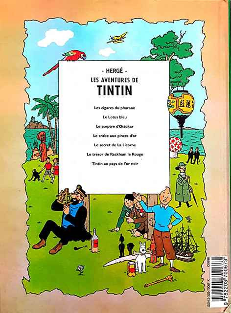 Verso de l'album Tintin Tome 11 Le secret de la licorne