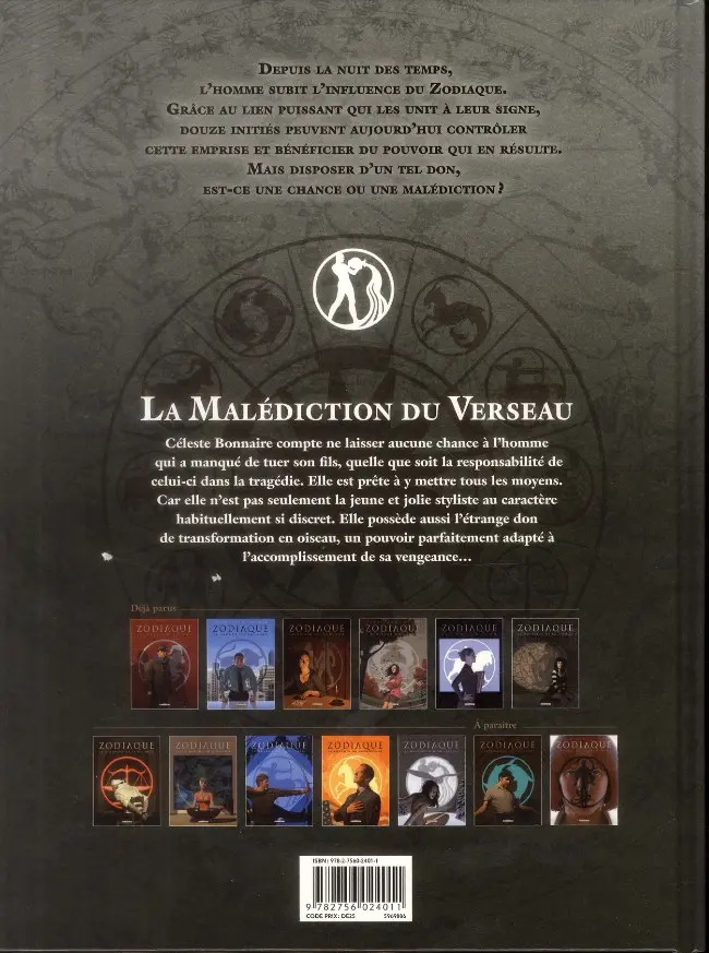 Verso de l'album Zodiaque Tome 11 La Malédiction du Verseau