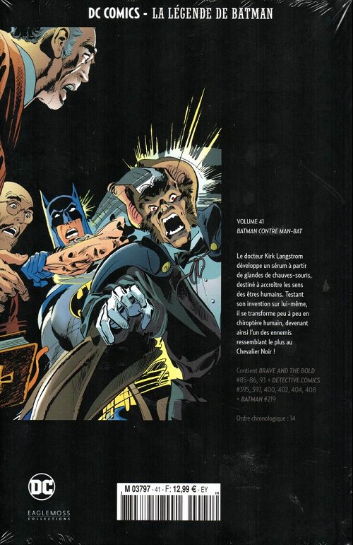 Verso de l'album DC Comics - La Légende de Batman Volume 41 Batman contre man-bat