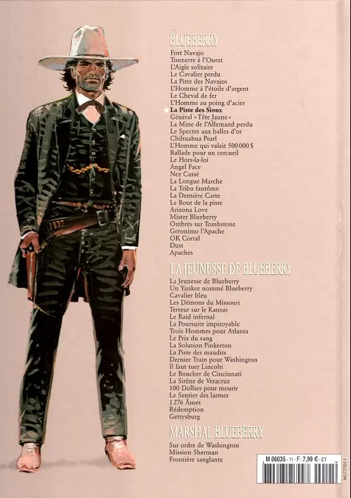 Verso de l'album Blueberry La Collection Tome 9 La Piste des Sioux