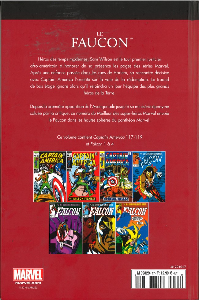 Verso de l'album Le meilleur des Super-Héros Marvel Tome 17 Le Faucon