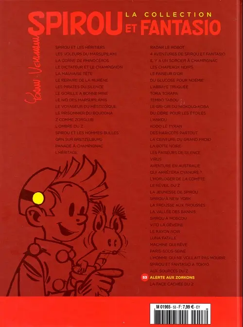 Verso de l'album Spirou et Fantasio La collection Tome 53 Alerte aux Zorkons