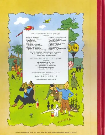 Verso de l'album Tintin Tome 22 Vol 714 pour Sydney