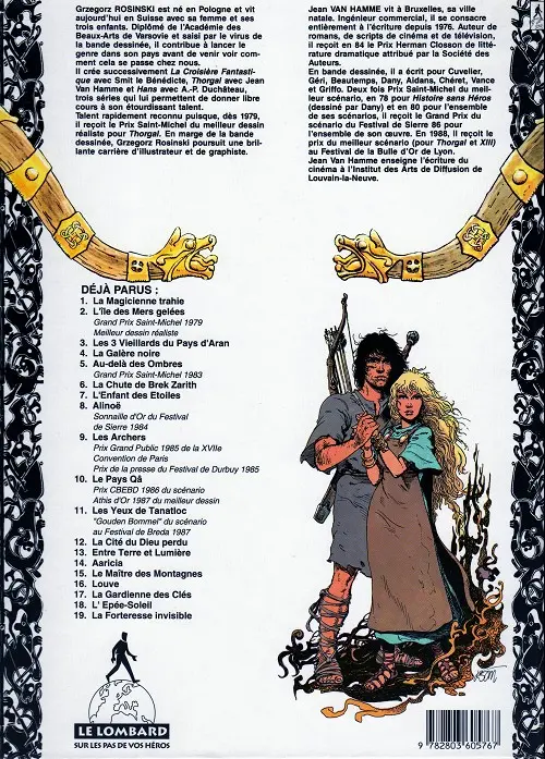 Verso de l'album Thorgal Tome 11 Les yeux de Tanatloc
