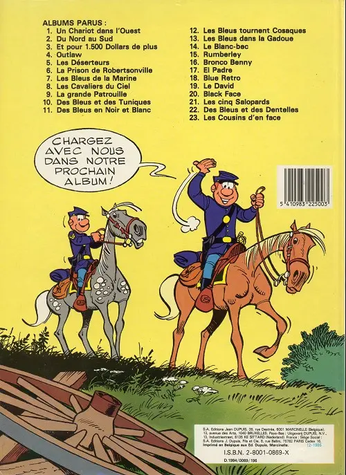 Verso de l'album Les Tuniques Bleues Tome 12 Les Bleus tournent cosaques