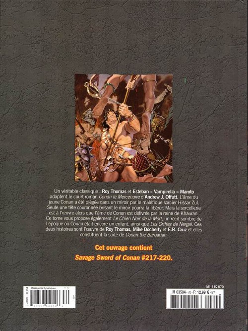 Verso de l'album The Savage Sword of Conan - La Collection Tome 70 Conan le mercenaire