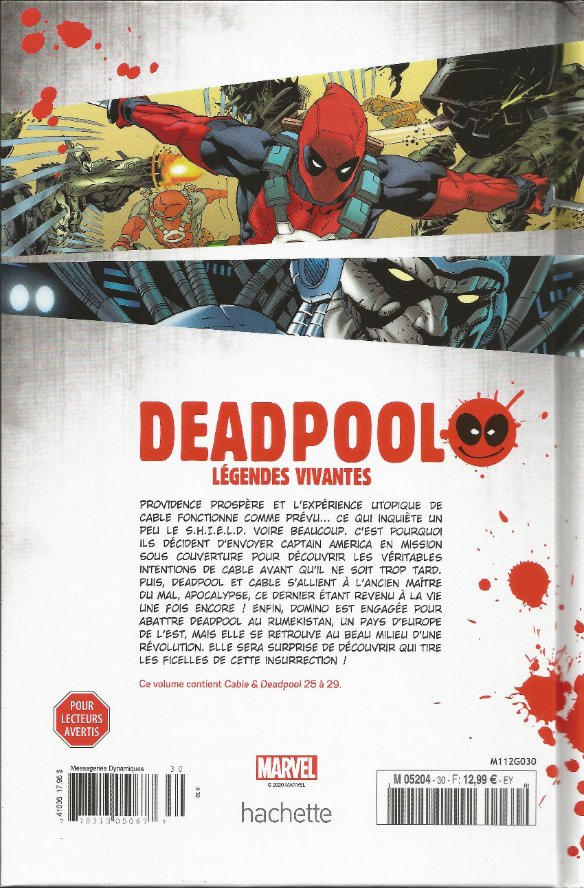 Verso de l'album Deadpool - La collection qui tue Tome 30 Légendes vivantes