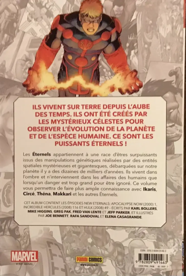 Verso de l'album Les Éternels