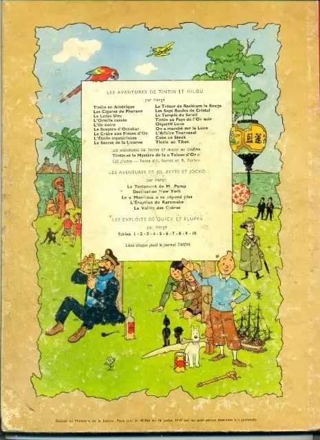 Verso de l'album Tintin Tome 11 Le Secret de la Licorne