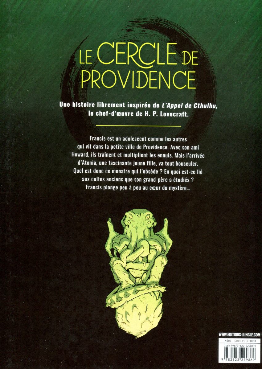 Verso de l'album Le cercle de Providence 1 L'Appel