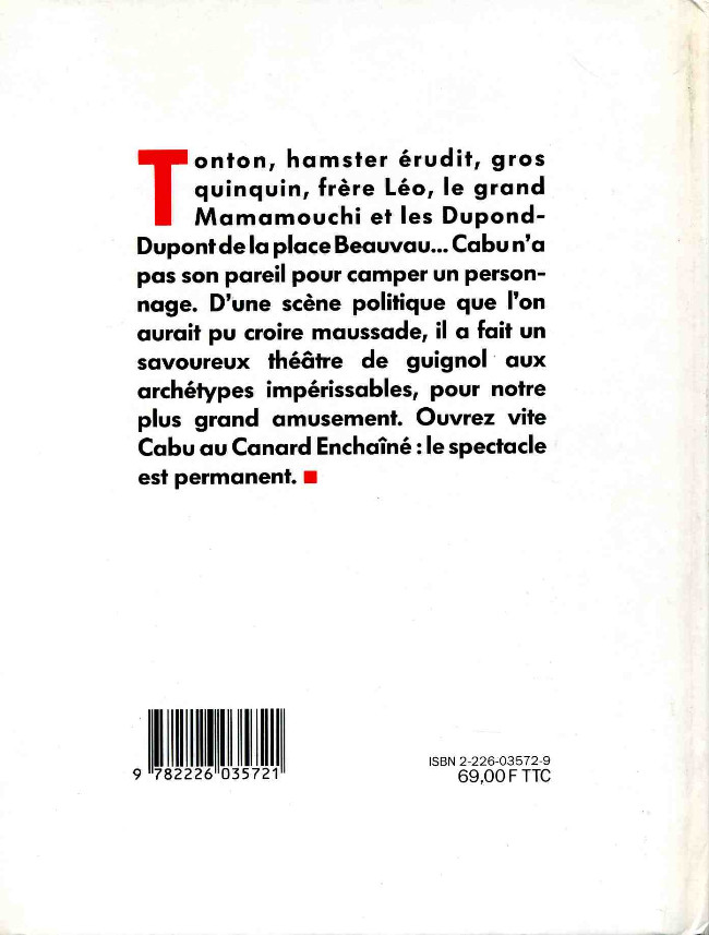 Verso de l'album Cabu au Canard enchaîné