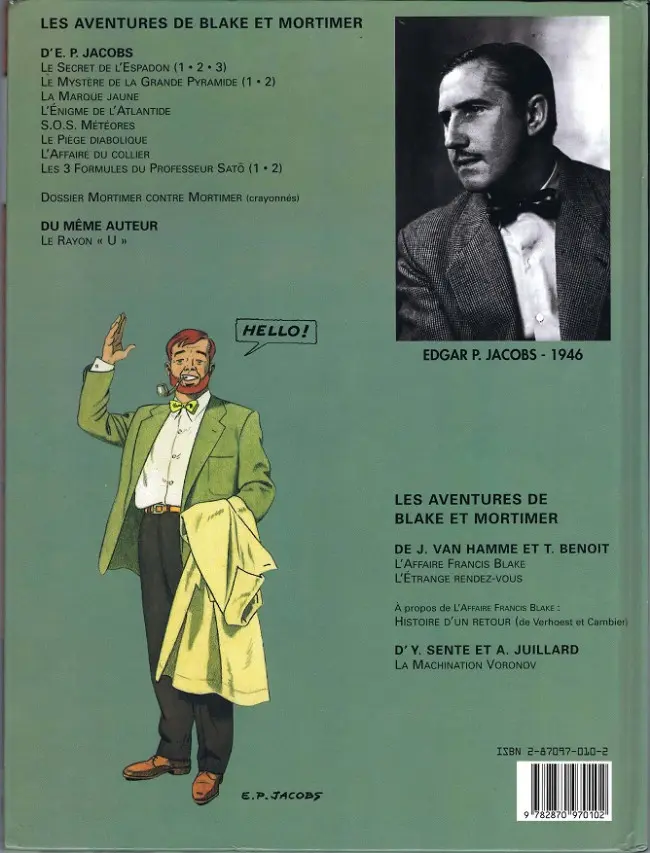 Verso de l'album Blake et Mortimer Tome 6 La Marque Jaune