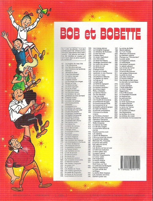 Verso de l'album Bob et Bobette Tome 210 La jeune fille joyeuse