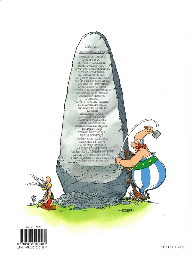 Verso de l'album Astérix Tome 16 Astérix chez les helvètes