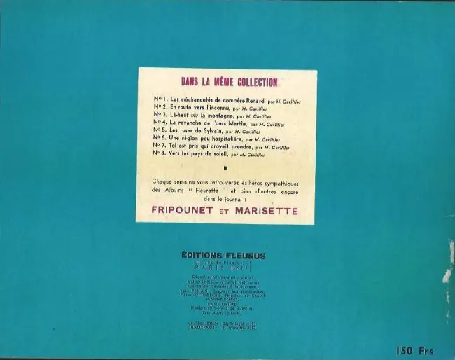 Verso de l'album Sylvain et Sylvette Tome 8 Vers le pays de soleil
