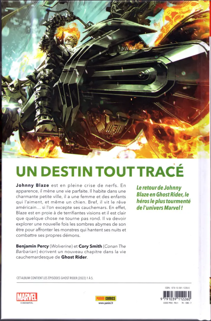 Verso de l'album Ghost Rider 1 De sombres recoins