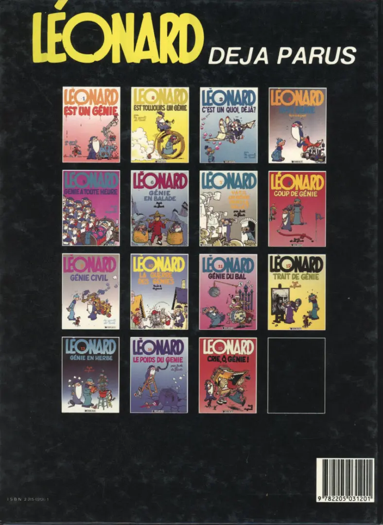 Verso de l'album Léonard Tome 14 Le poids du génie