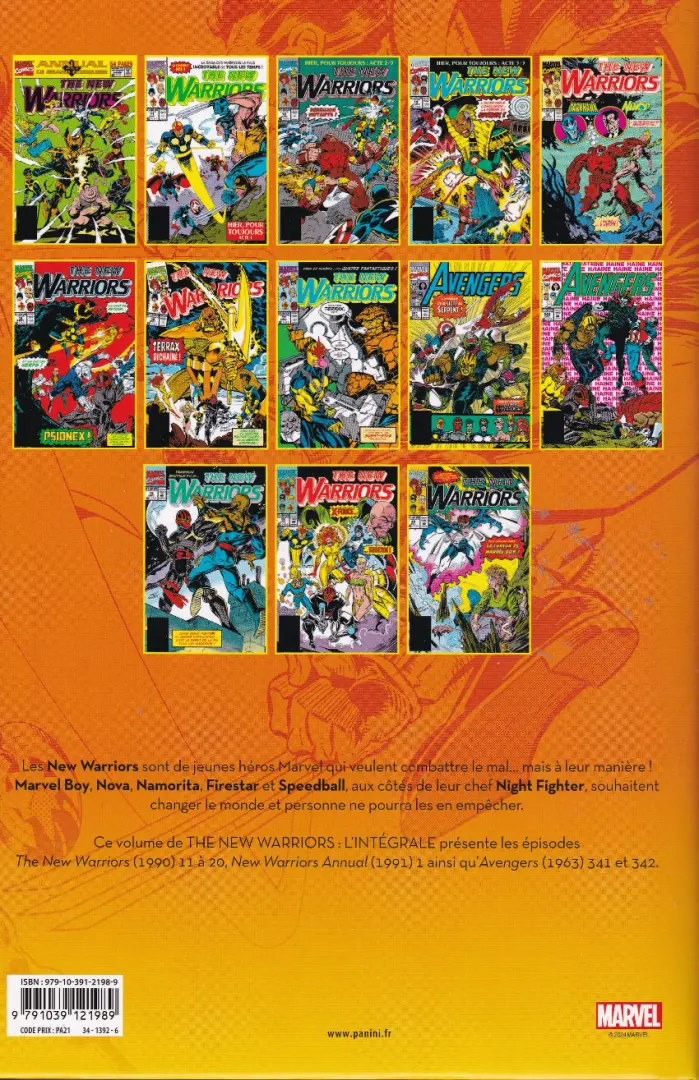 Verso de l'album The new Warriors - L'intégrale 2 1991-1992