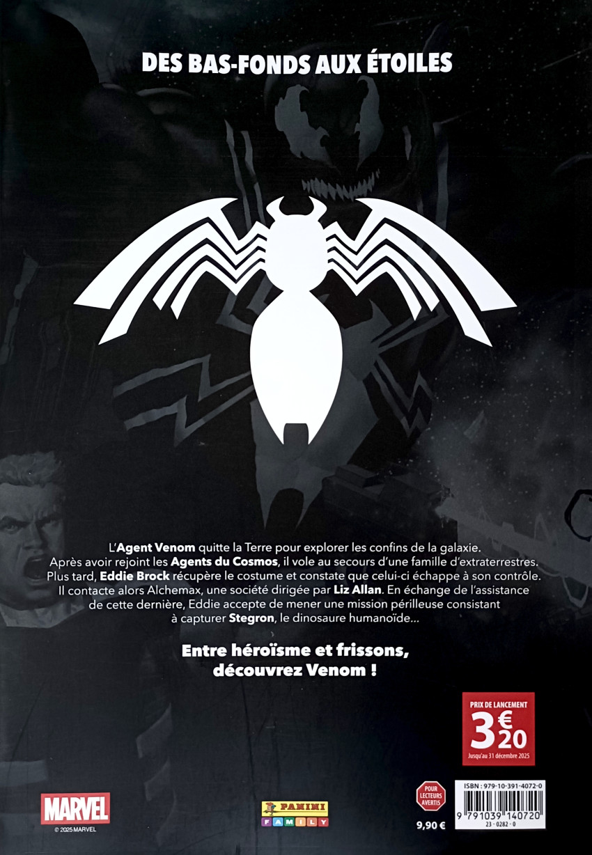 Verso de l'album Venom - La nuit du symbiote 6 Chevalier de l'espace