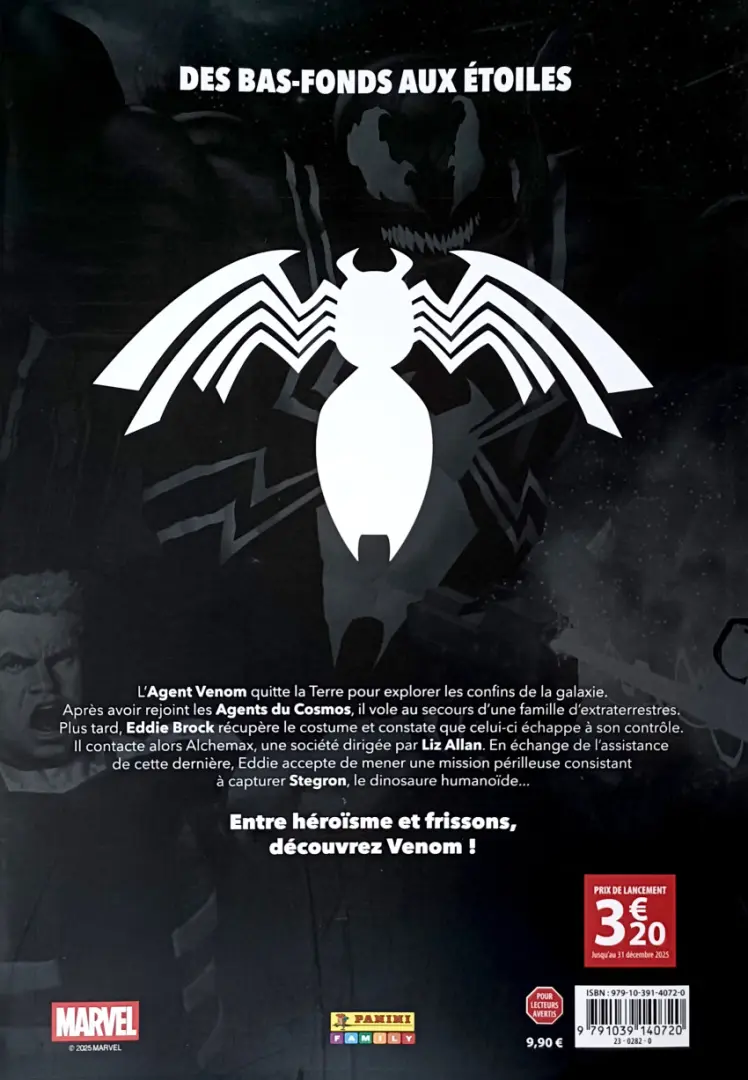 Verso de l'album Venom - La nuit du symbiote 6 Chevalier de l'espace