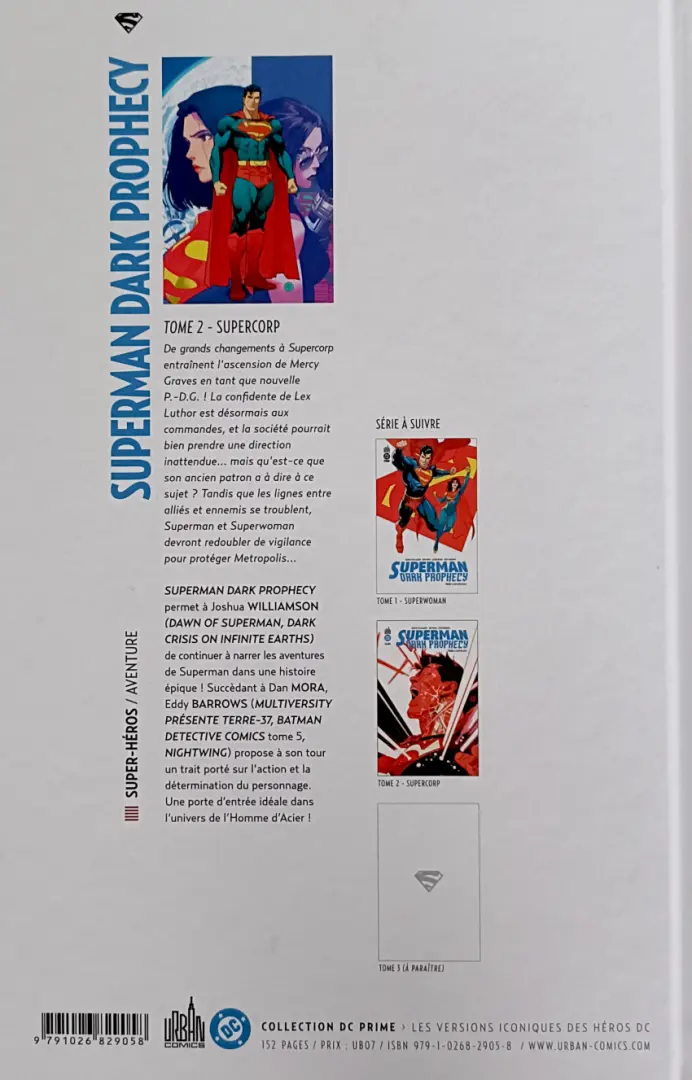Verso de l'album Superman - Dark Prophecy Tome 2 Supercorp