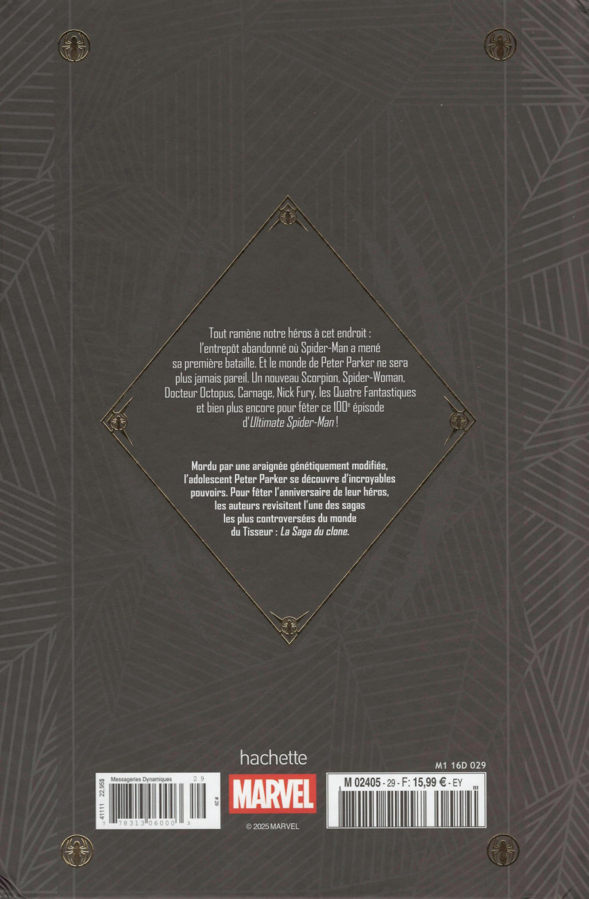 Verso de l'album Marvel Ultimate 29 La Saga du Clone