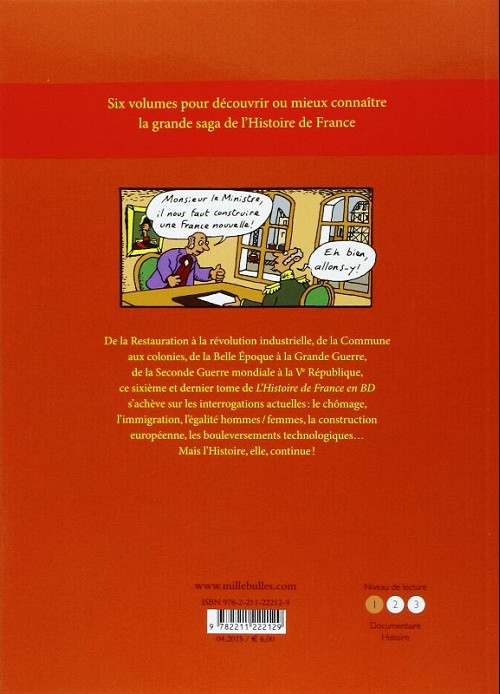 Verso de l'album L'Histoire de France en BD 6 Le 19e siècle... ...et le 20e siècle !