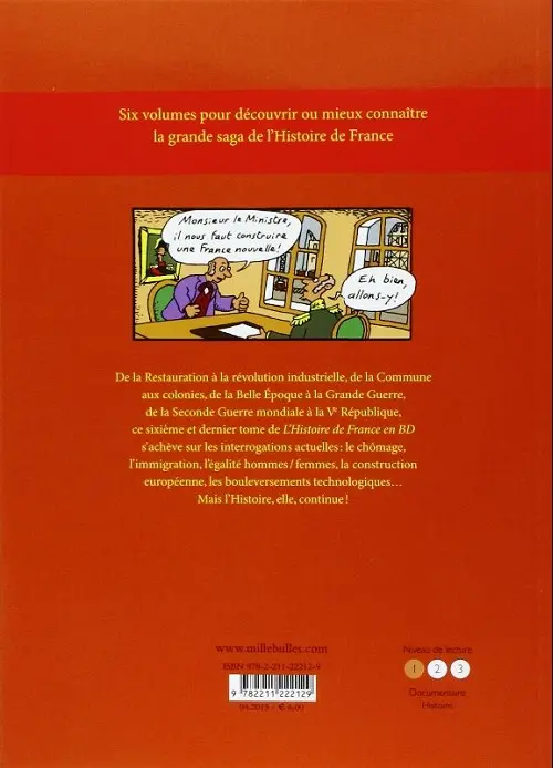 Verso de l'album L'Histoire de France en BD 6 Le 19e siècle... ...et le 20e siècle !