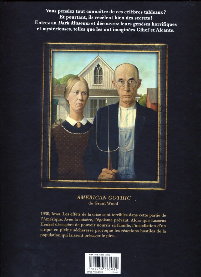 Verso de l'album Dark Museum Tome 1 American Gothic