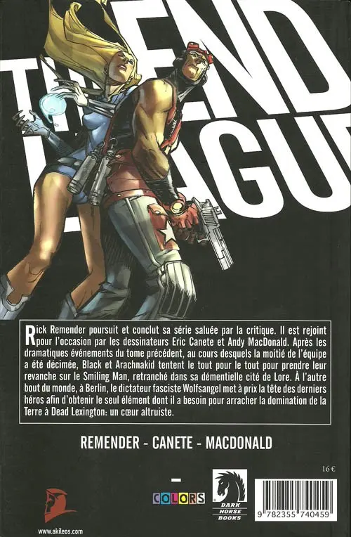 Verso de l'album The End League Tome 2 Icônes vieillissantes