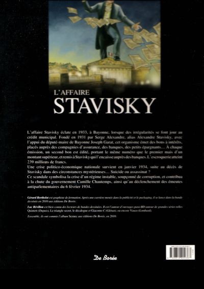 Verso de l'album Les grandes affaires criminelles et mystérieuses Tome 5 L'affaire Stavisky