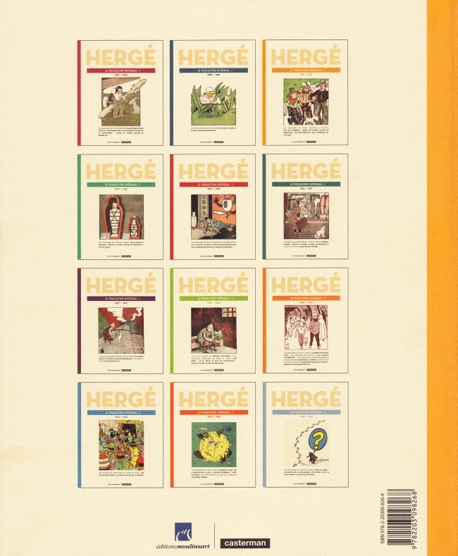Verso de l'album Hergé - Le Feuilleton intégral Tome 9 1940 - 1943
