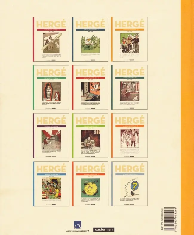 Verso de l'album Hergé - Le Feuilleton intégral Tome 9 1940 - 1943