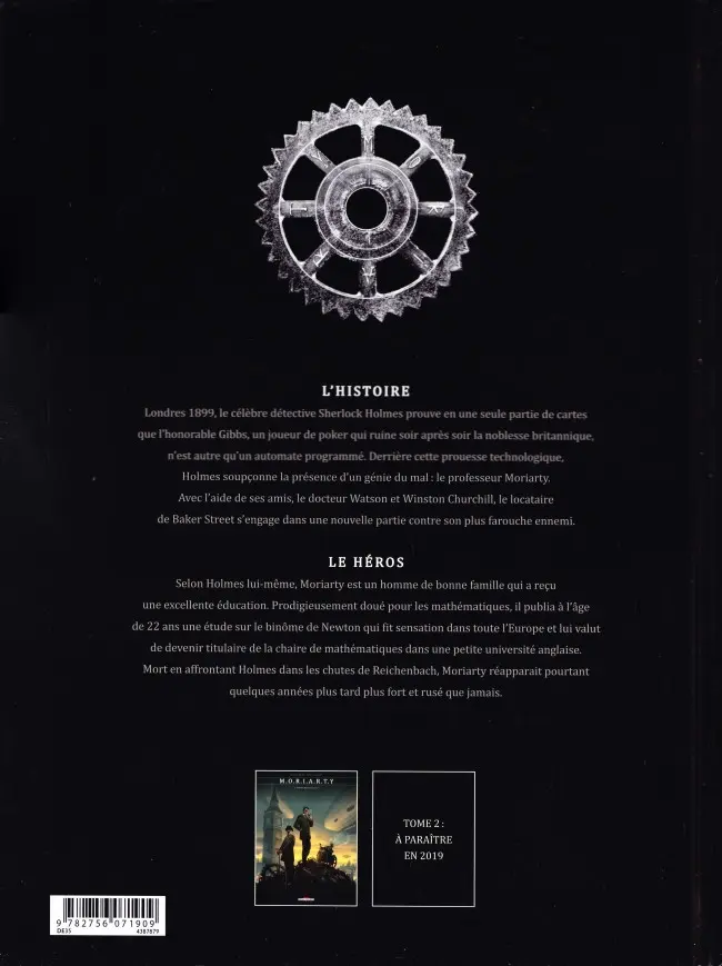 Verso de l'album M.O.R.I.A.R.T.Y Tome 1 Empire mécanique 1/2