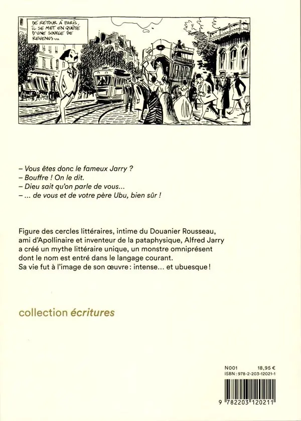 Verso de l'album Merdre Jarry, le père d'Ubu