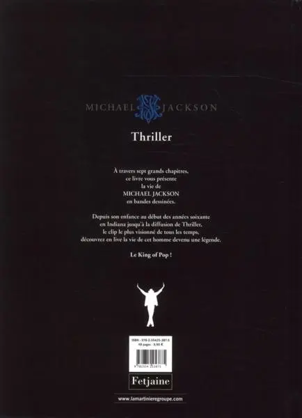Verso de l'album Michael Jackson Tome 1 Thriller