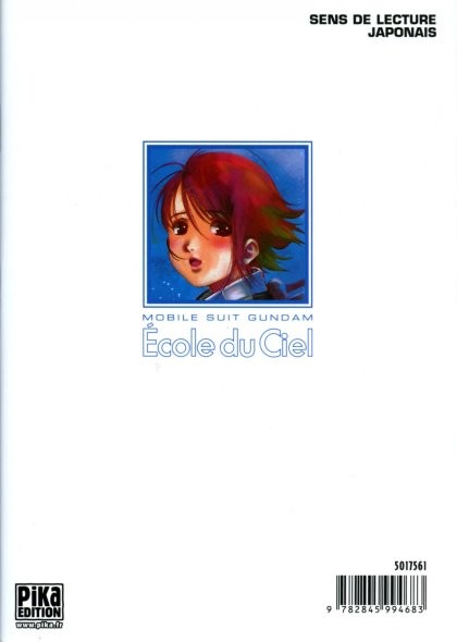 Verso de l'album Mobile Suit Gundam : L'école du ciel 3