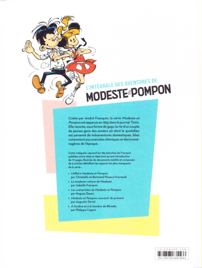 Verso de l'album Modeste et Pompon L'Intégrale des aventures de Modeste et Pompon
