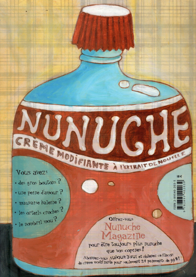 Verso de l'album Nunuche magazine