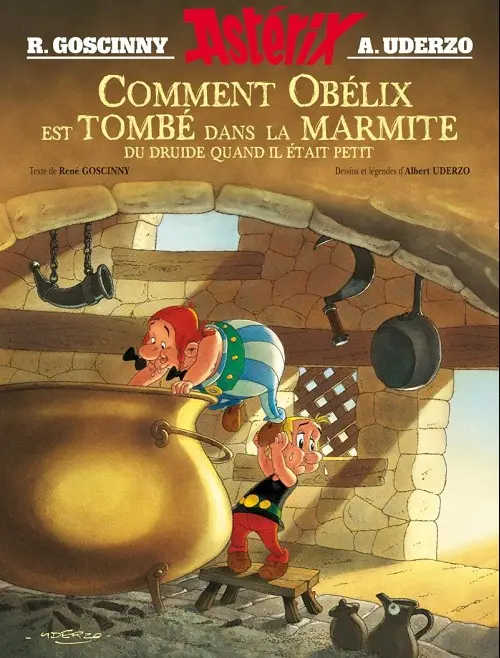 Couverture de l'album Astérix Comment Obélix est tombé dans la marmite du druide quand il était petit