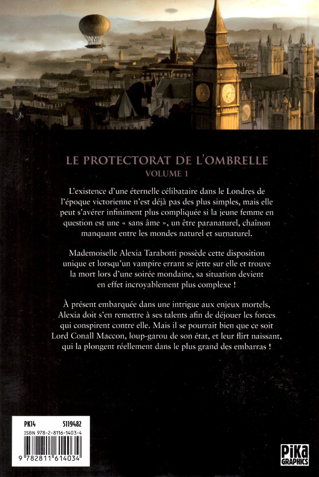 Verso de l'album Le Protectorat de l'ombrelle Tome 1 Sans âme
